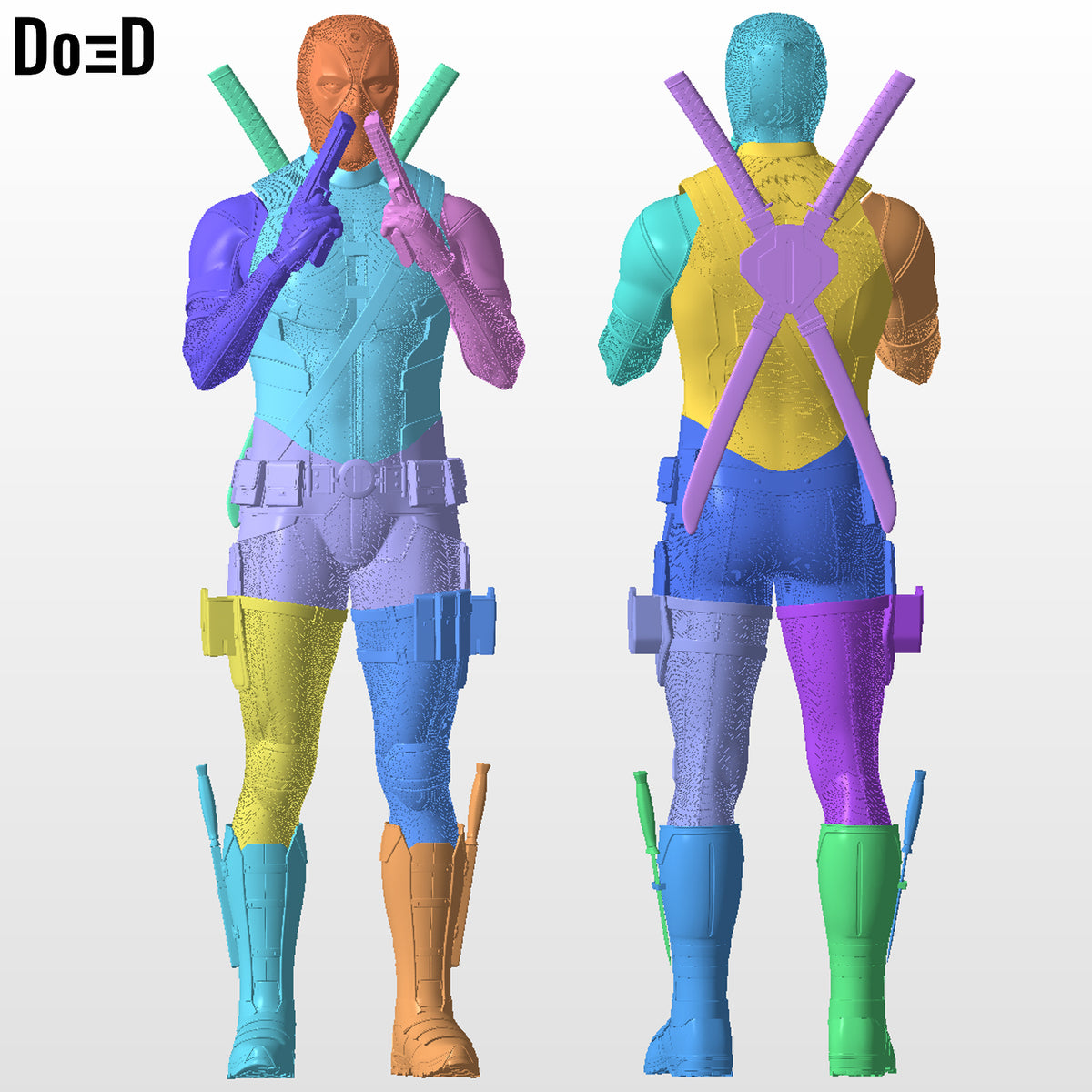 Gun Sniffing Deadpool Life Size 1:1 Statue Figure 3D Printable Model #DSF23