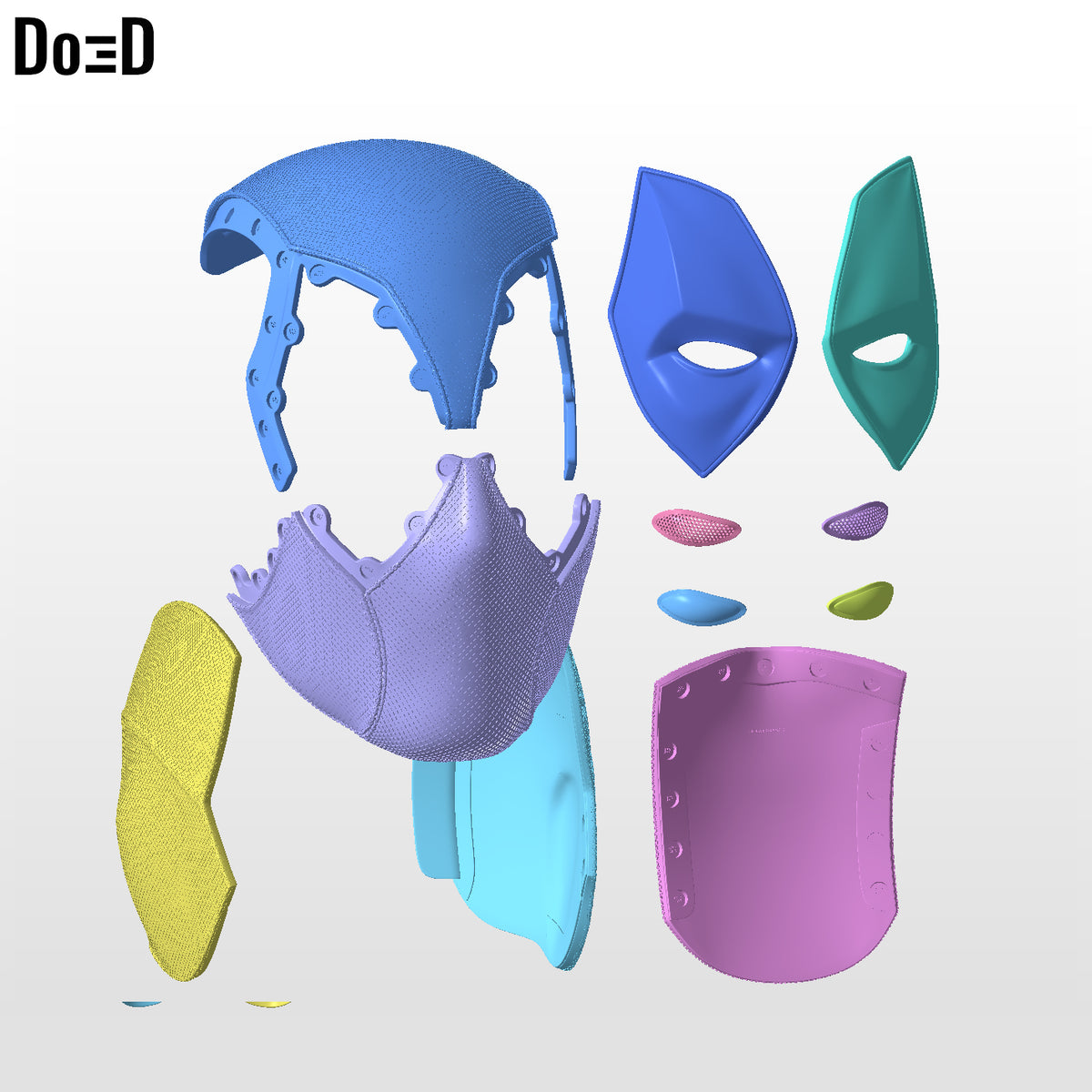 BatPool Bundle Modular Helmet (Batman Deadpool) 3D Printable Model #B9