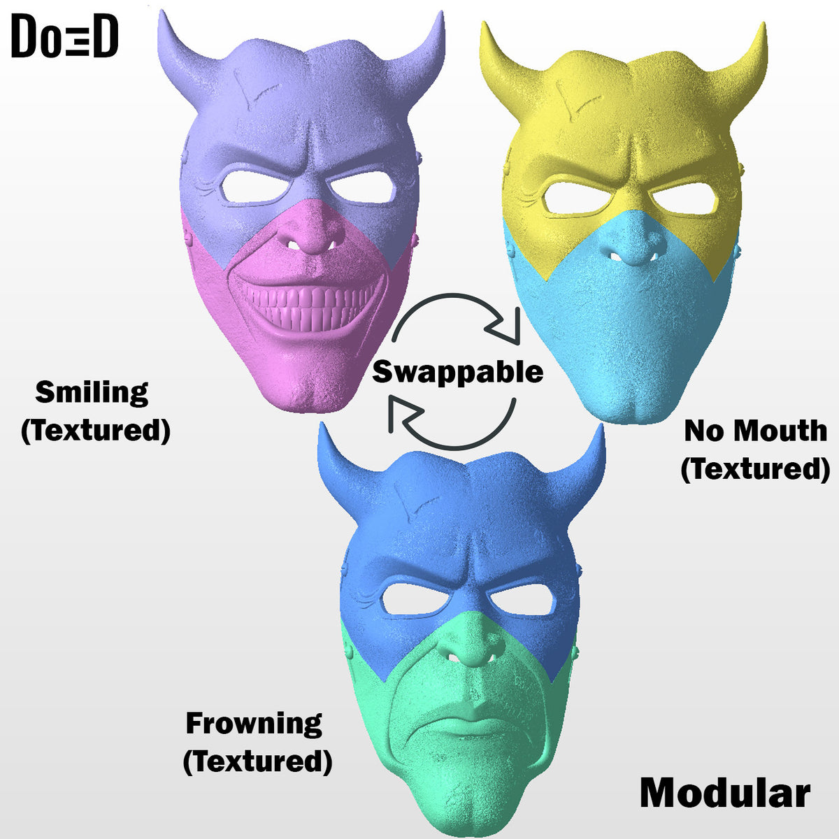 The Grabber Mask from The Black Phone Swappable Smiling Frowning No Mouth #GBP12