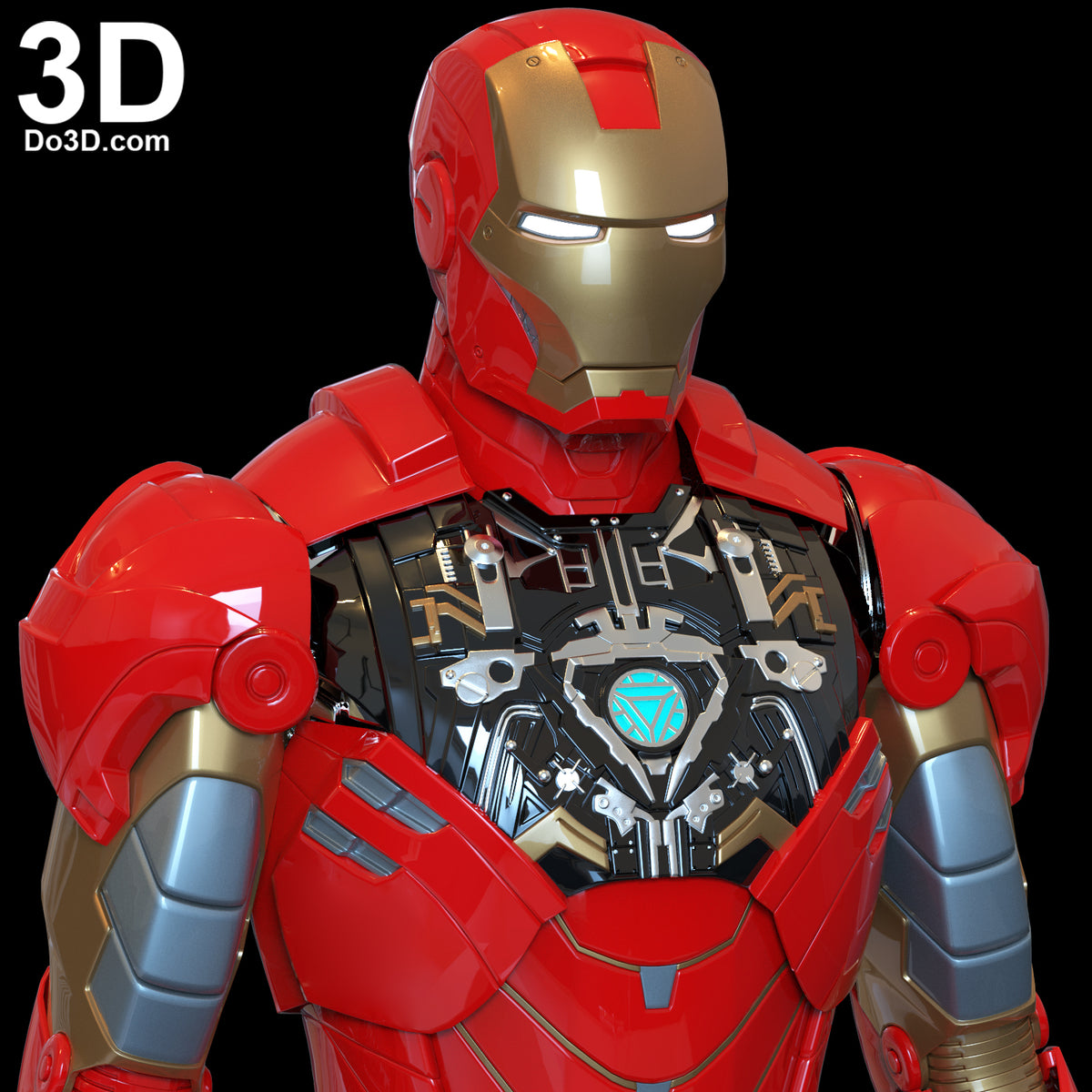 Iron Man Mark VI MK 6 Armor Suit + Inner Chest Details 3D Printable Model #TI23