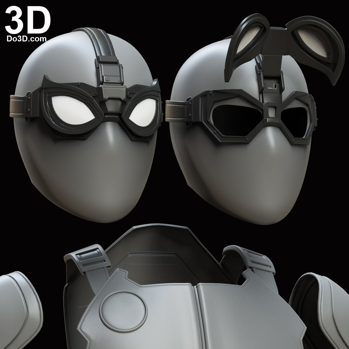 Spider Man Stealth Night Monkey Face Shell + Armor | 3D Printable Model #5996