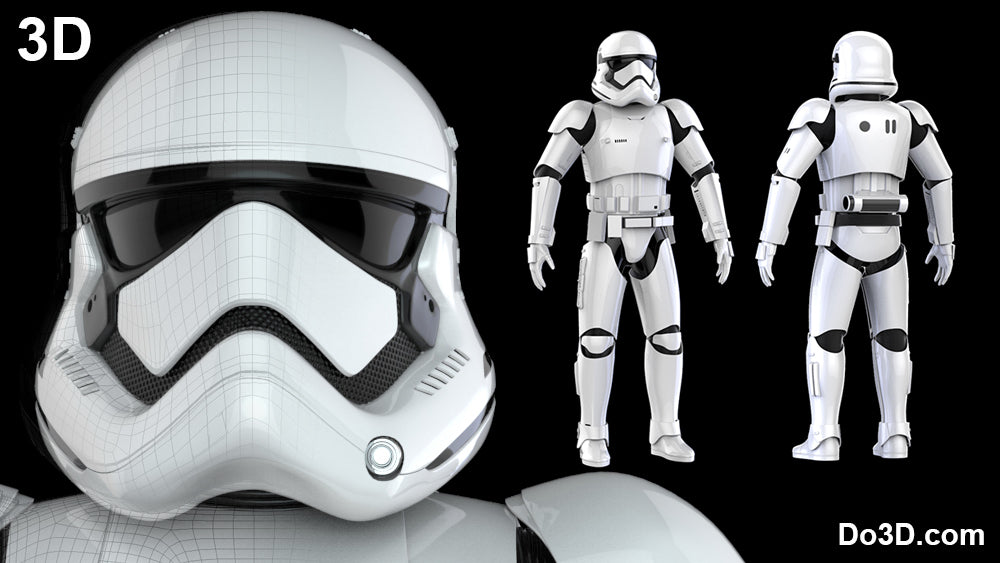 Stormtrooper First Order Armor + Helmet Star Wars TFA | 3D Model Project #45