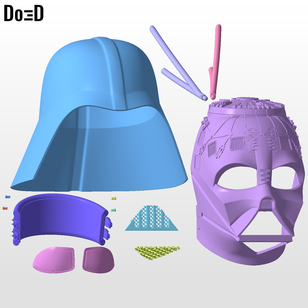 Classic Darth Vader Star Wars Helmet w/ Dome + Neck Strap|3D Model Project #6705