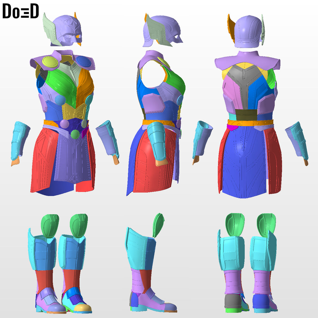 Mighty Thor Love & Thunder Full Armors Helmet 3D Printable Model STL File #MT29