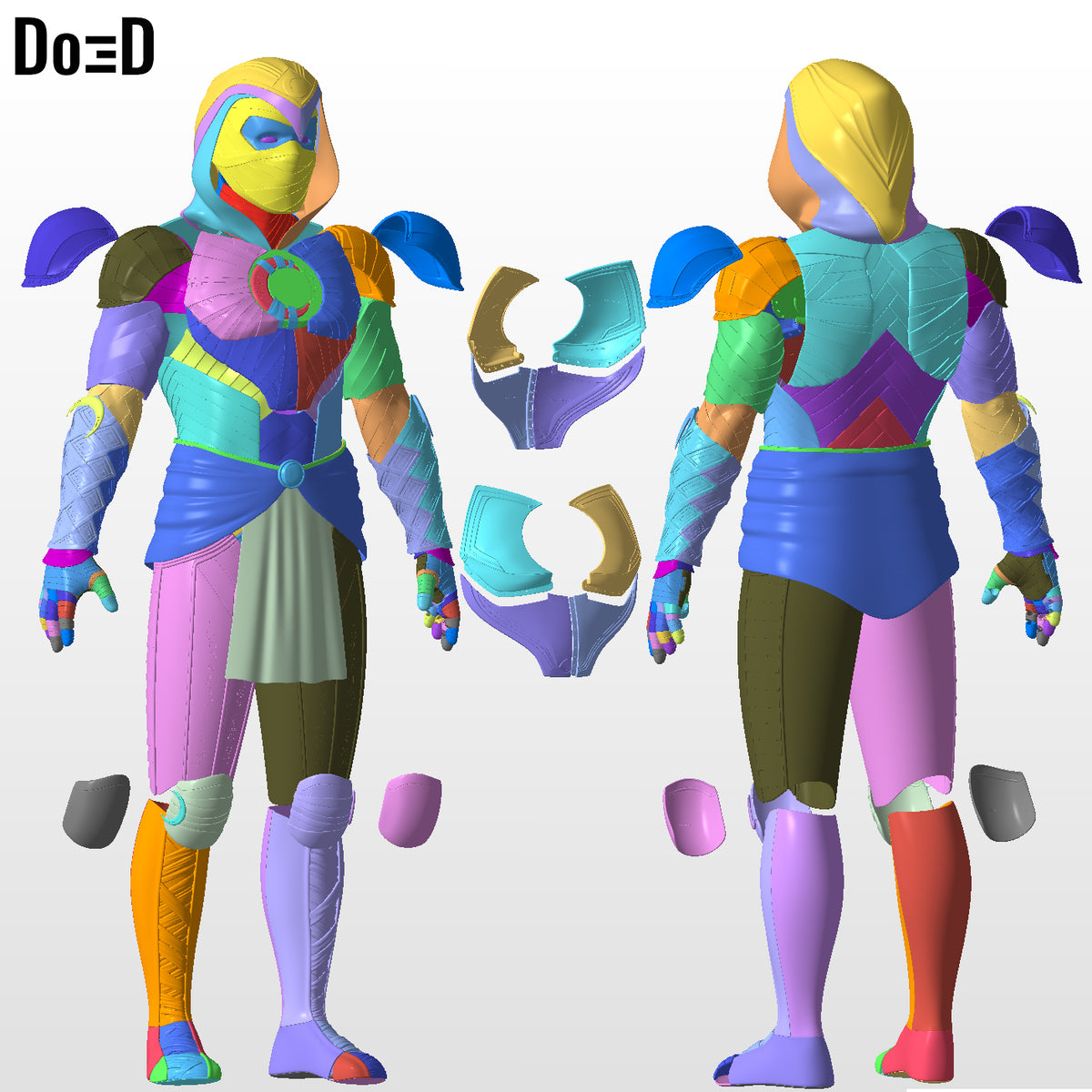 Moon Knight Full Set with Body Armor Shells 3D Printable Model Print File #K91