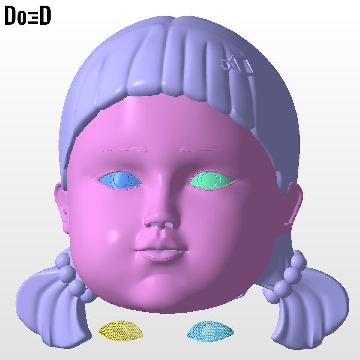 Young-hee The Doll Wearable Helmet Hair & Mask Squid Game 3D Model STL File #Y18