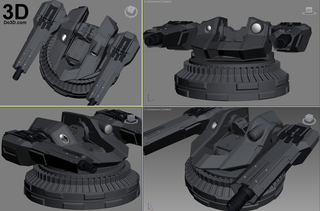 Batmobile BVS Cannon Machine Gun / Blaster | 3D Model Project #823
