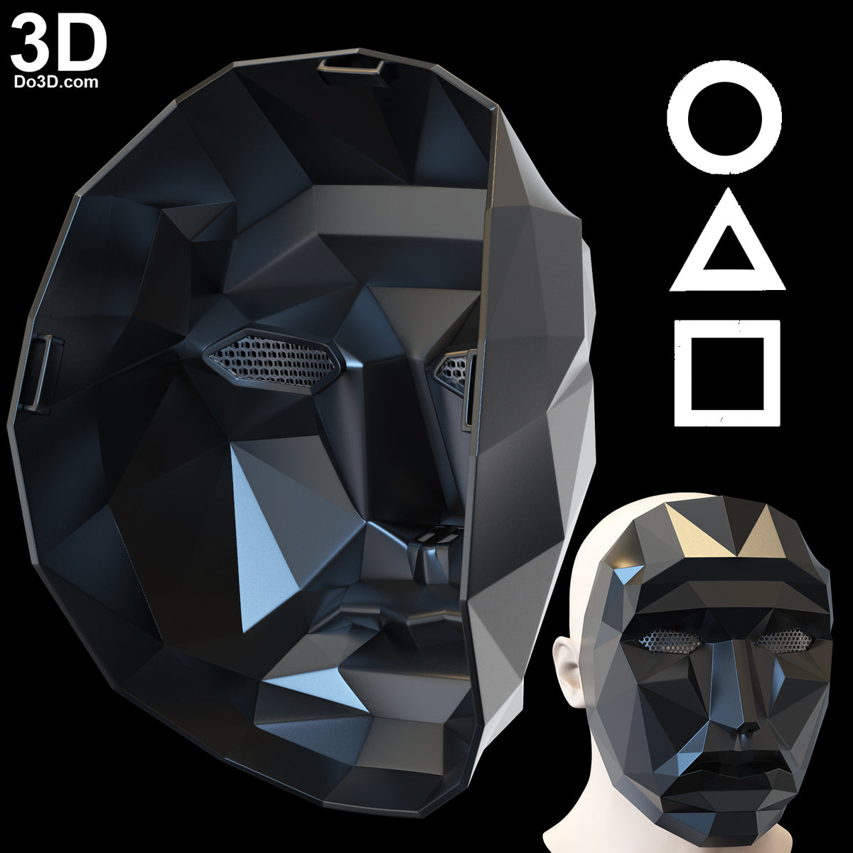Front Man Squid Game Host Mask / Black Mask | 3D Printable Model #FH30
