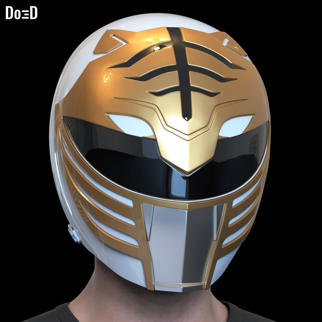 White and Gold Ranger Helmet Mighty Morphin Power Rangers MMPR STL ...