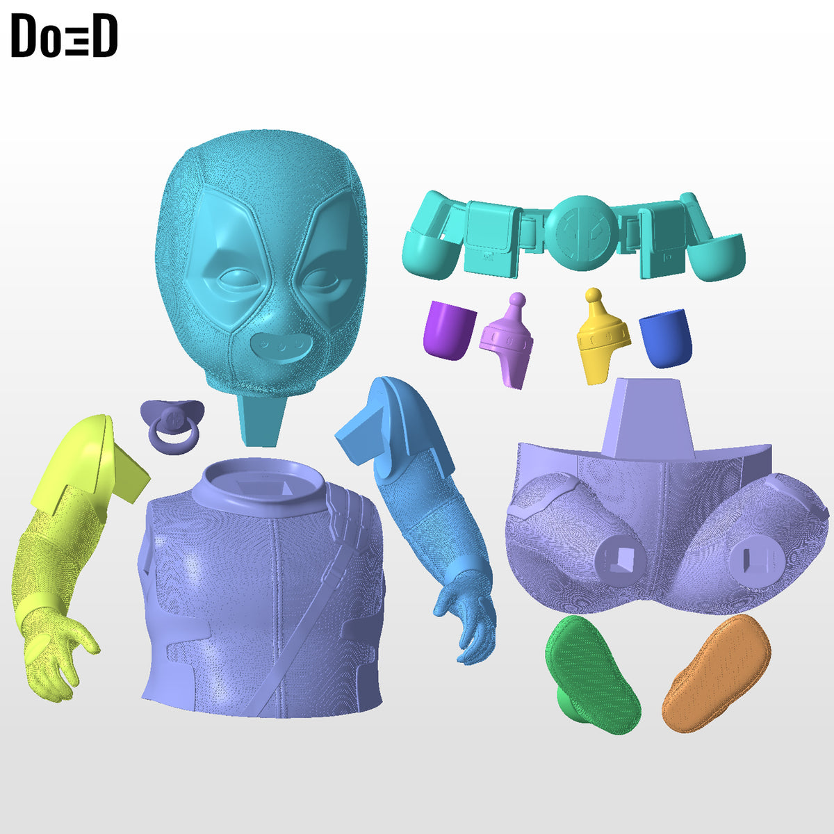 BabyPool Deadpool Movie Version Sitting Figure Statue 3D Model Print File #BPS1