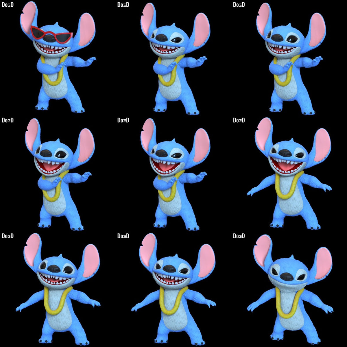 Stitch Bundle Sitting & Standing Statue Life-Size 1:1 Scale Modular 3D File #SB1