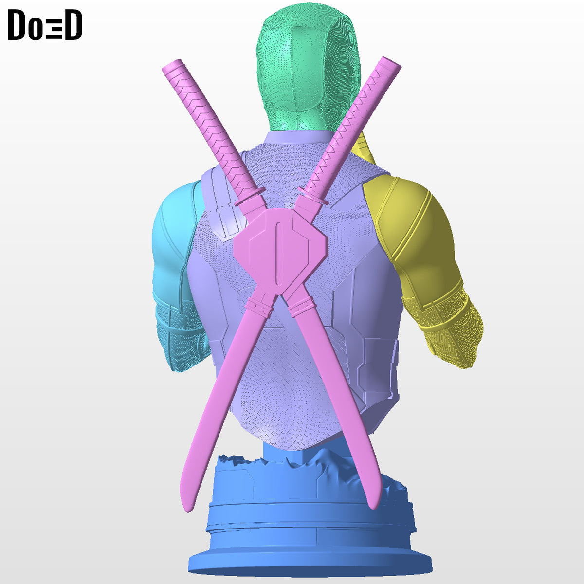 Gun Sniffing Deadpool Bust Life Size 1:1 Statue Figure 3DPrintable Model #DS155