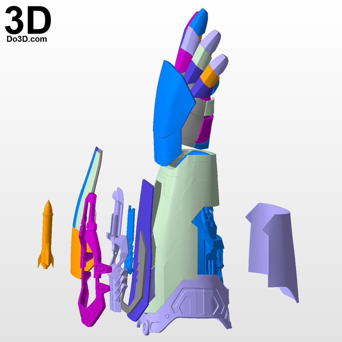 Iron Man Mark XLII MK 42 Gauntlet with Inner Parts Rocket, 3D Model Project #430