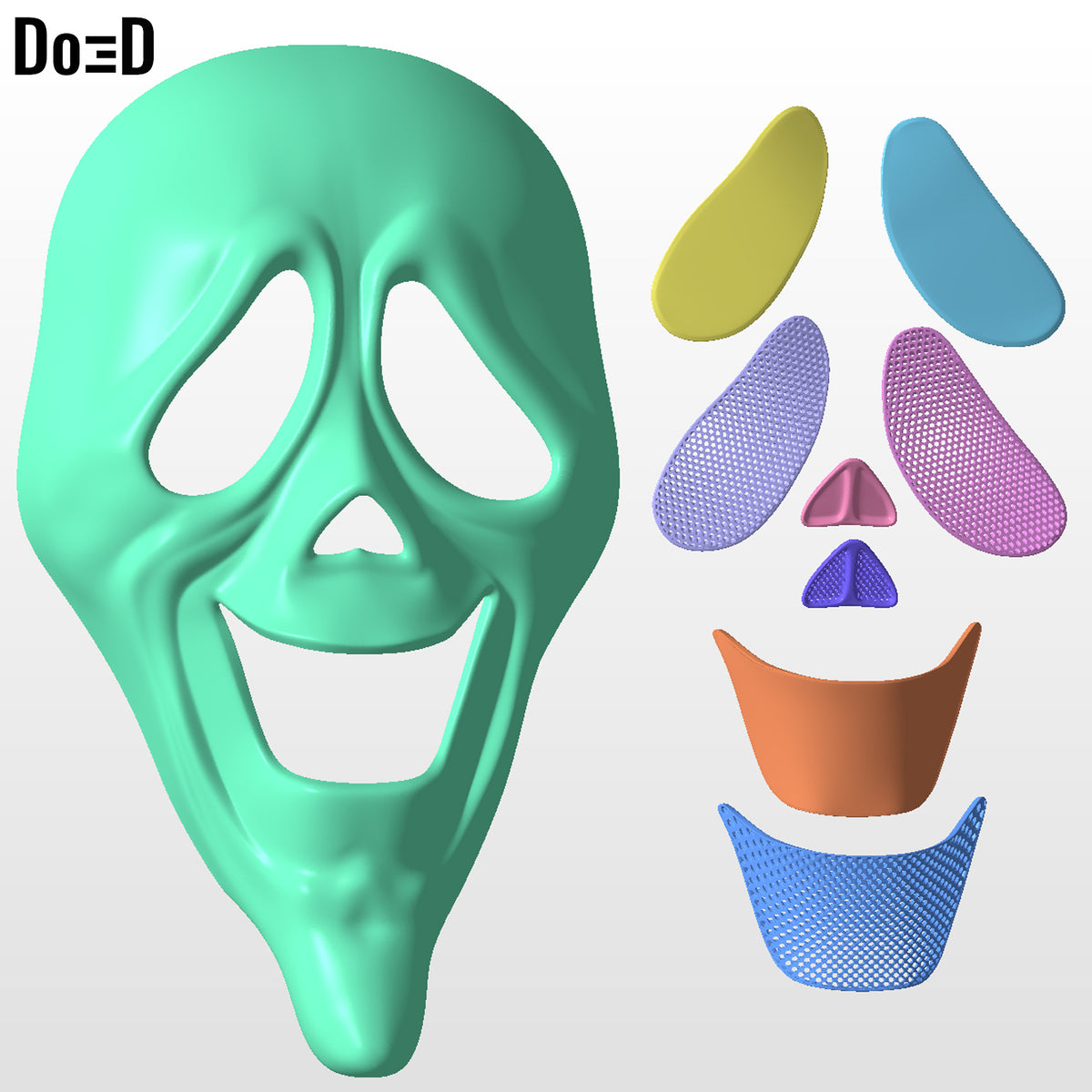 Wazzup Smiling Ghostface Mask Scary Movie High 3D Printable Model STL File #GFW1