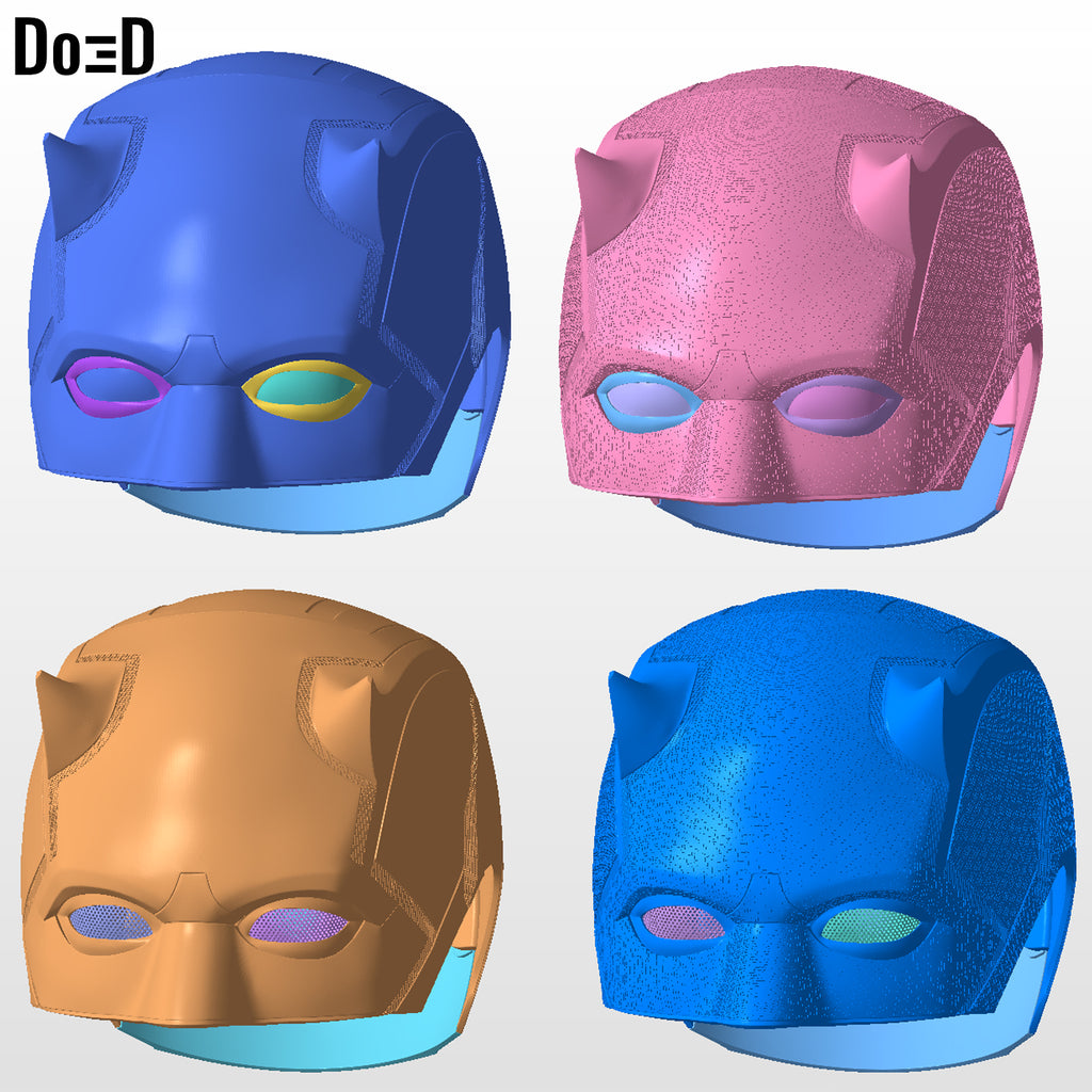 Daredevil Born Again Mask Helmet | 3D Printable Model Print File STL #DB25