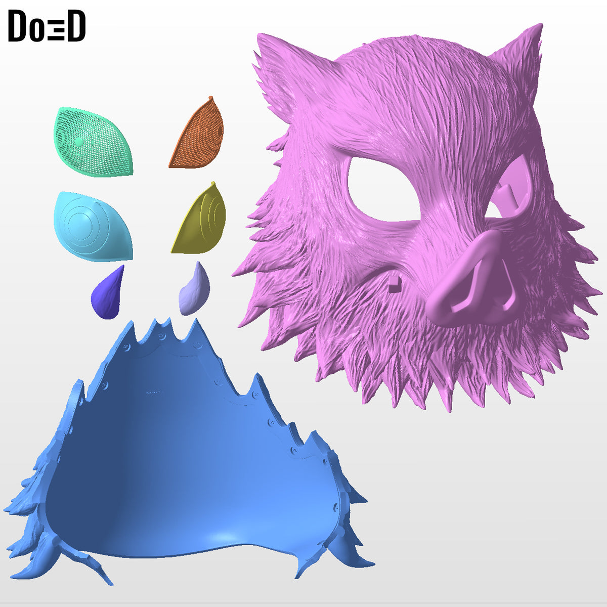 Inosuke Boar Helmet Mask Demon Slayer Kimetsu no Yaiba | 3D Model #IB211