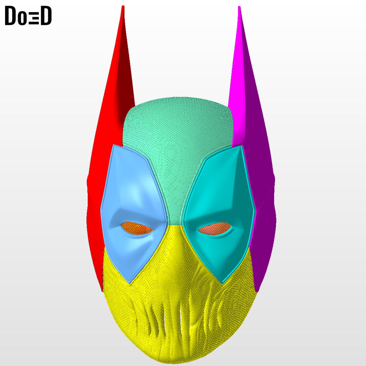 BatPool Bundle Modular Helmet (Batman Deadpool) 3D Printable Model #B9