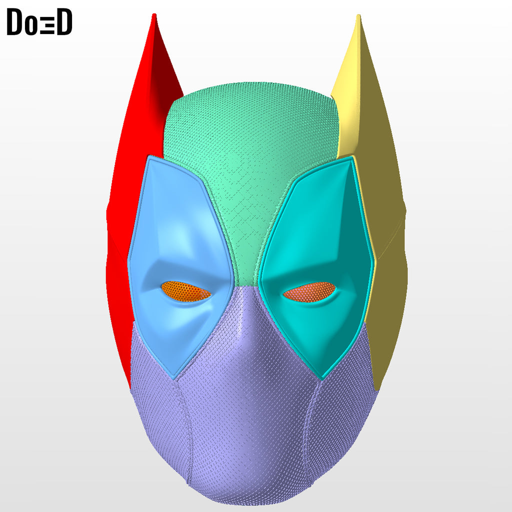 BatPool Bundle Modular Helmet (Batman Deadpool) 3D Printable Model #B9
