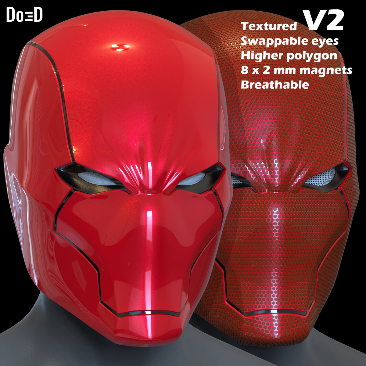 Bundle of Red Hood Rebirth SpiderHood Helmets 3D Printable Model #PST2