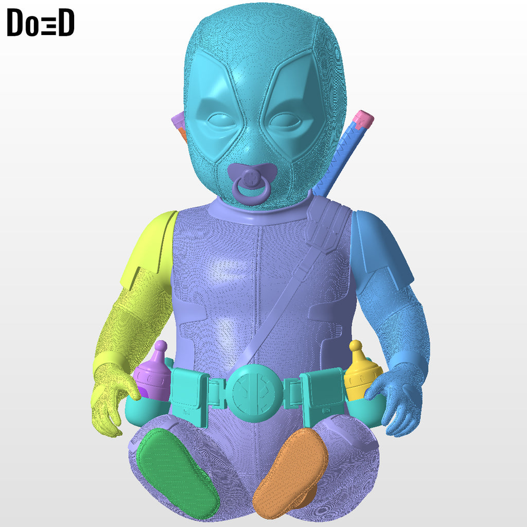 BabyPool Deadpool Movie Version Sitting Figure Statue 3D Model Print File #BPS1