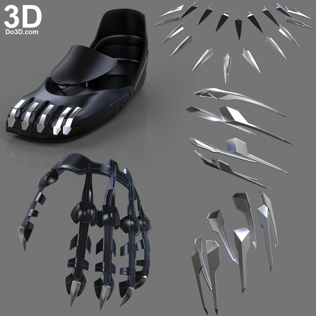 Black Panther 2018 Body Accessory Claws, Necklace, 3D Model Project #4002