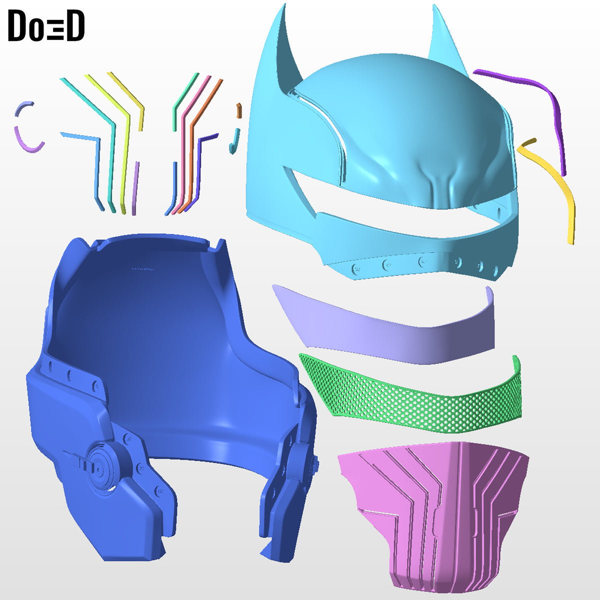 Batman Helmet XE Suit Hellbat Version 3D Printable Model Print File STL #HB253