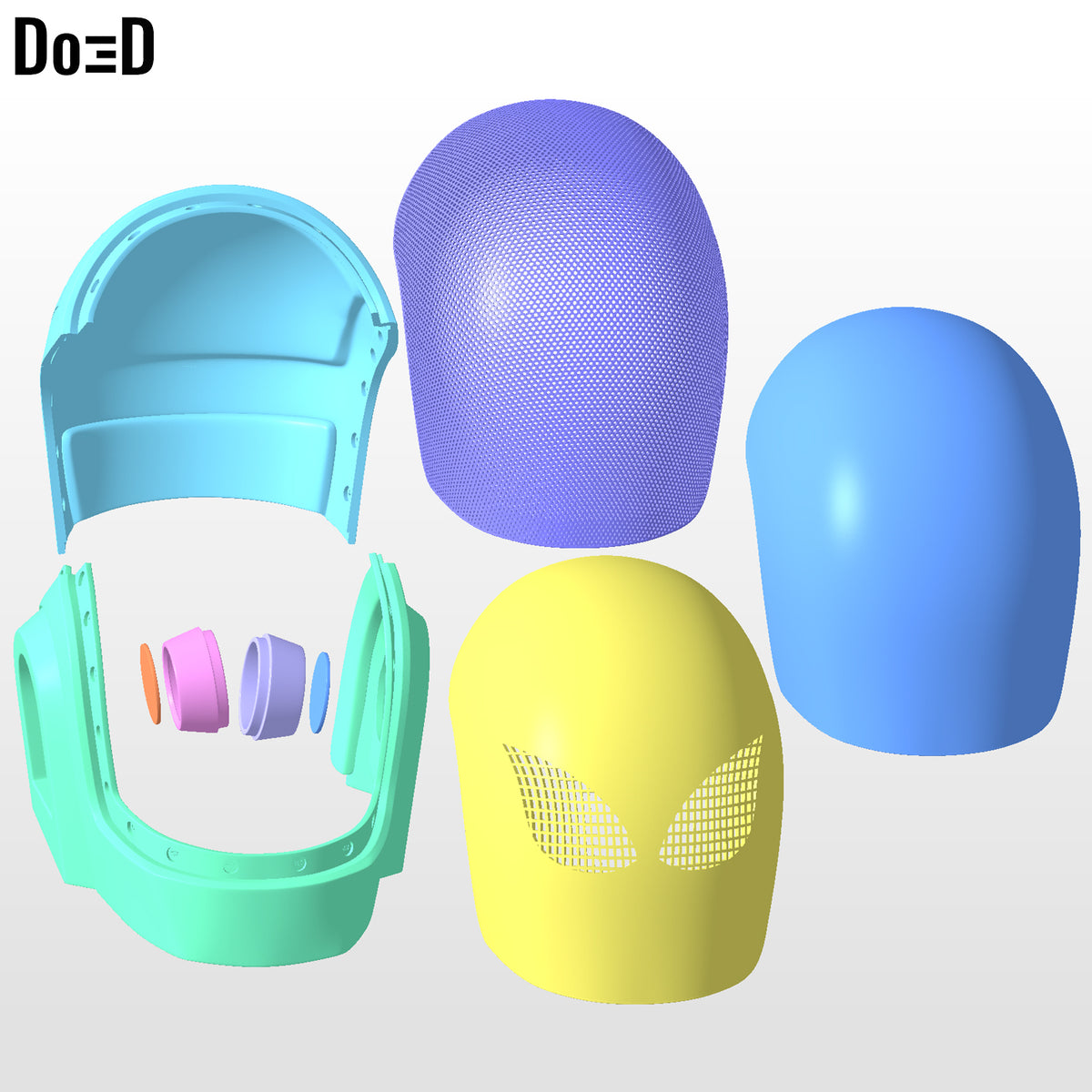 Daft Punk Gold Guy-Manuel de Homem-Christo Helmet | 3D Printable Model #DP88
