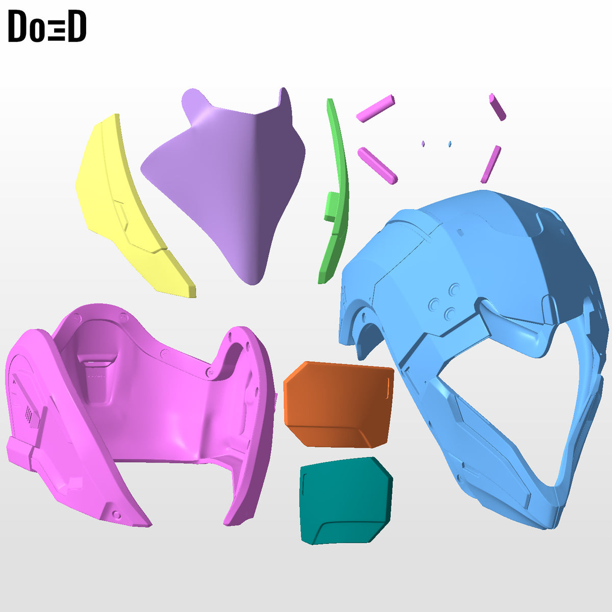 Facade of the Hezen Lords Helmet Destiny Warlock 3D Model Project #1861
