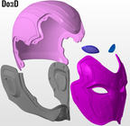 Bundle Blue Beetle Helmet V2 + Battle Damages Skull 3D Printable Model STL #SB25