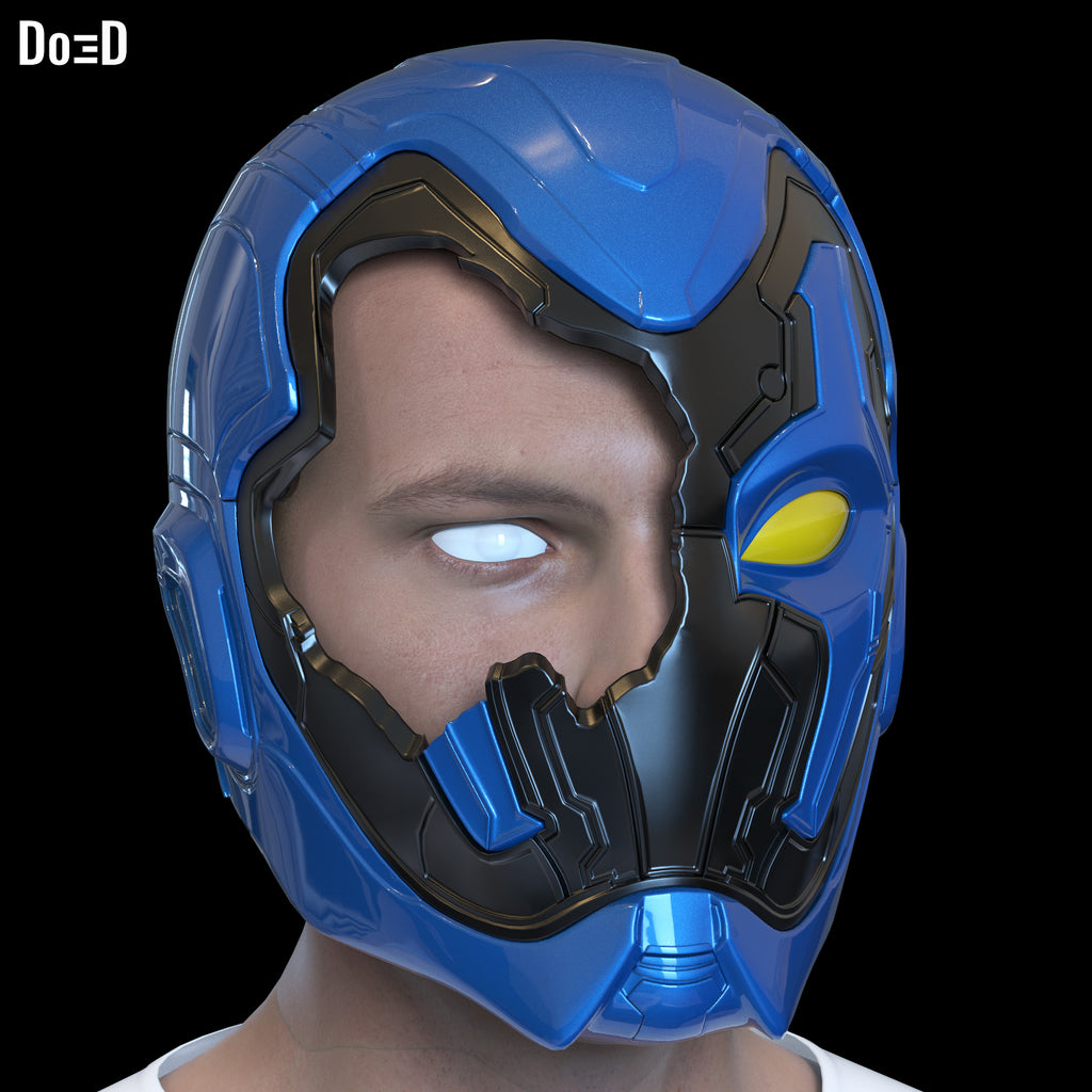 Bundle Blue Beetle Helmet V2 + Battle Damages Skull 3D Printable Model STL #SB25
