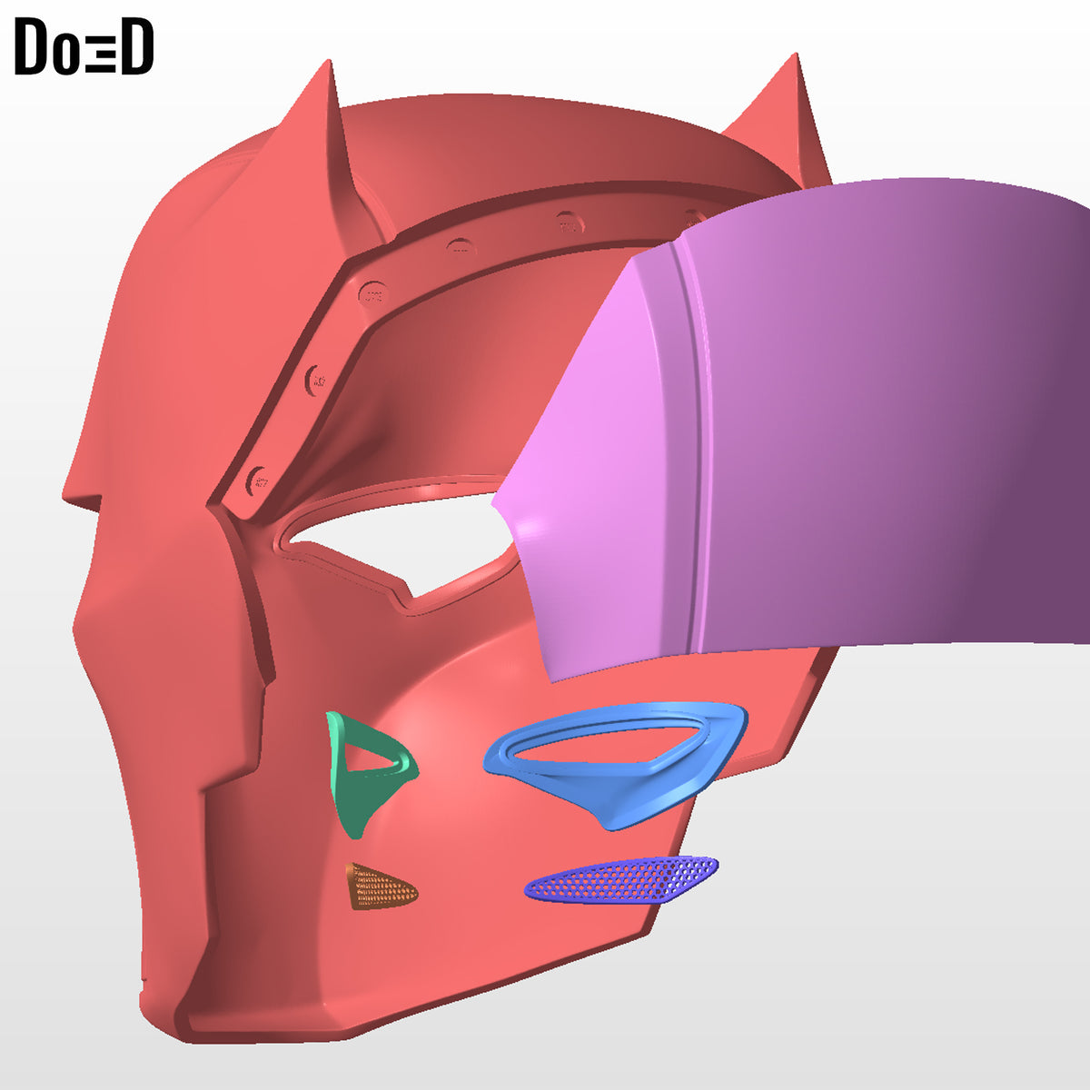 Red Hood Knight Fight Helmet | 3D Printable Model #RK329