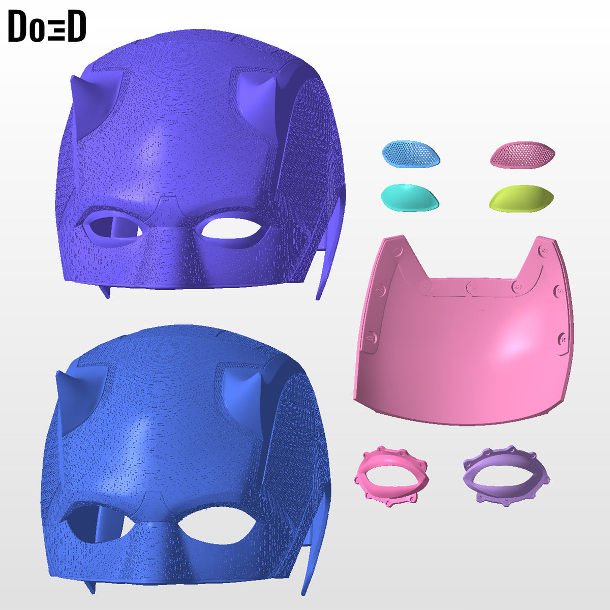 Daredevil Born Again Mask Helmet | 3D Printable Model Print File STL #DB25
