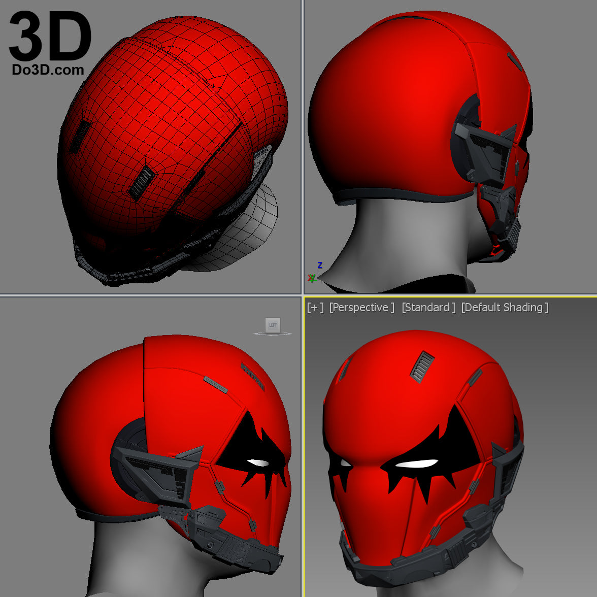 Red Hood Joker Variant Helmet Cowl | 3D Model Project #N02