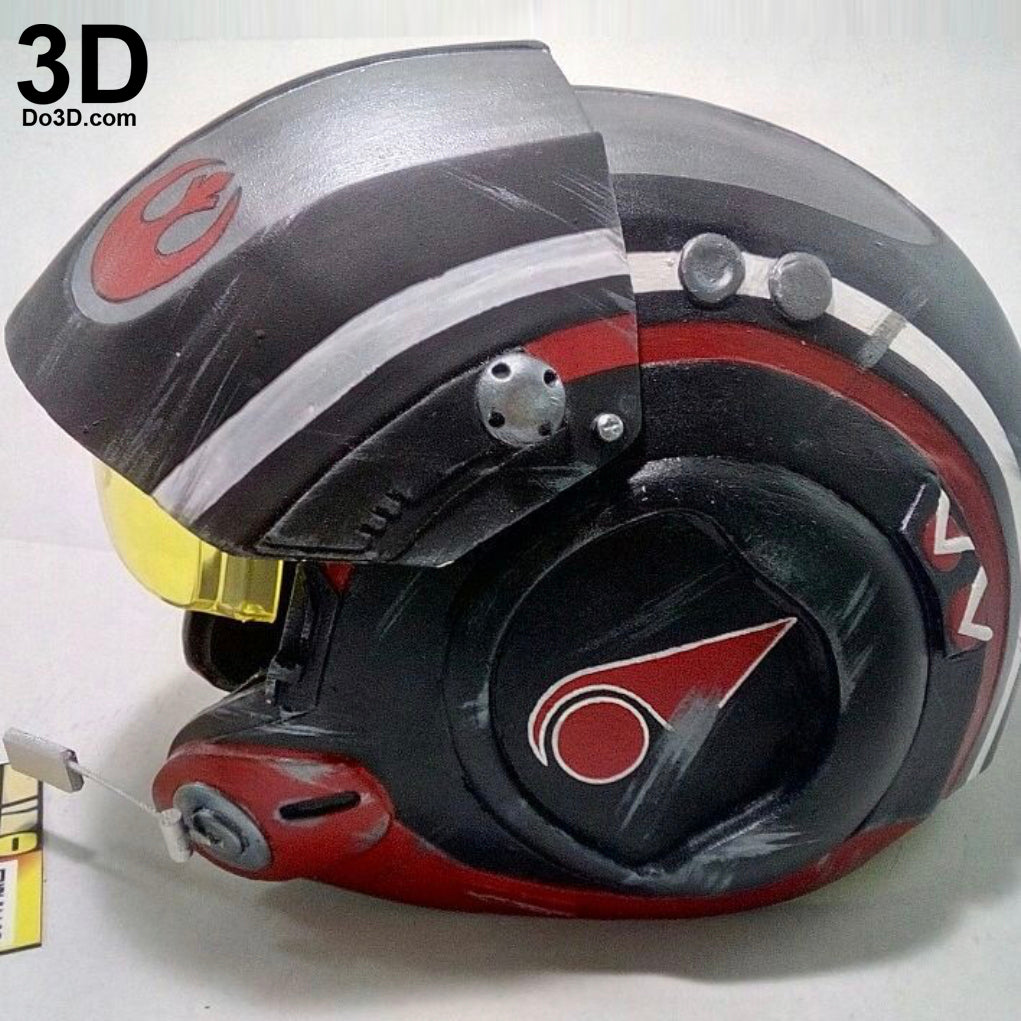 X-Wing Resistance Pilot Poe Dameron Helmet Star Wars TFA, 3D Model Project #244