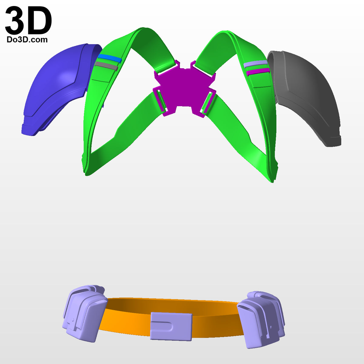 Captain Carter Shoulder Armor Belt Pouch Harness Buckle 3D Printable Model #CC13
