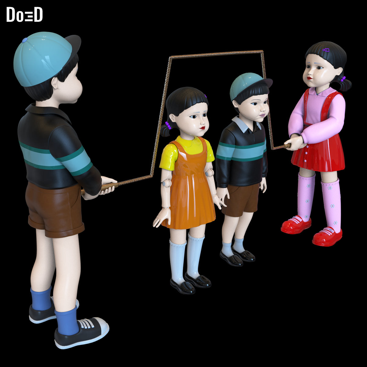 Bundle: Young-hee Cheol-su All 4 Figures Squid Game Season 3 | 3D Model #SB214