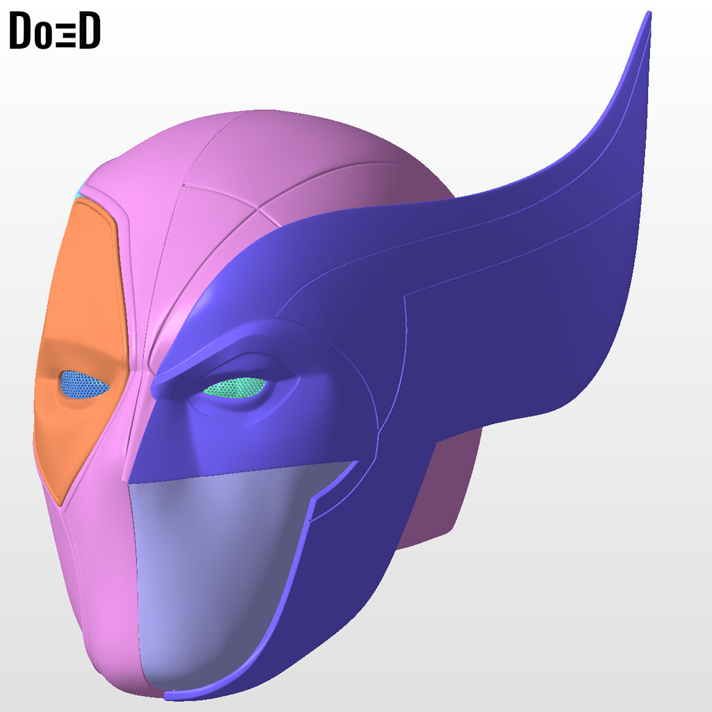 DEX Wolverine Deadpool Mashup Helmet | 3D Printable Model Print File #MU11
