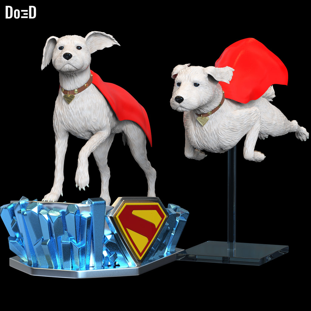Krypto the Superdog Statue Life Size & Custom Scale STL 3D Printable Model #KS31