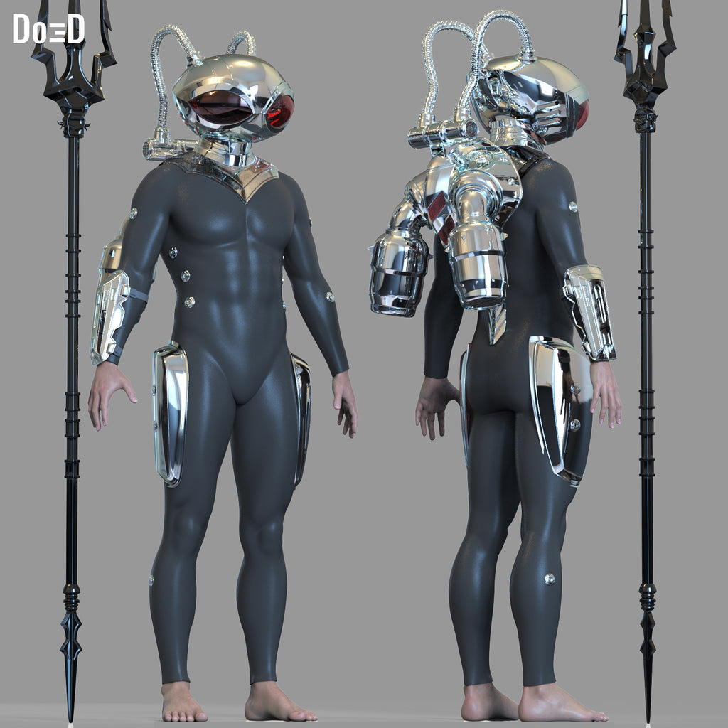 Black Manta Full Pack Armor + Trident Aquaman 2023 3D Printable Model STL #B971