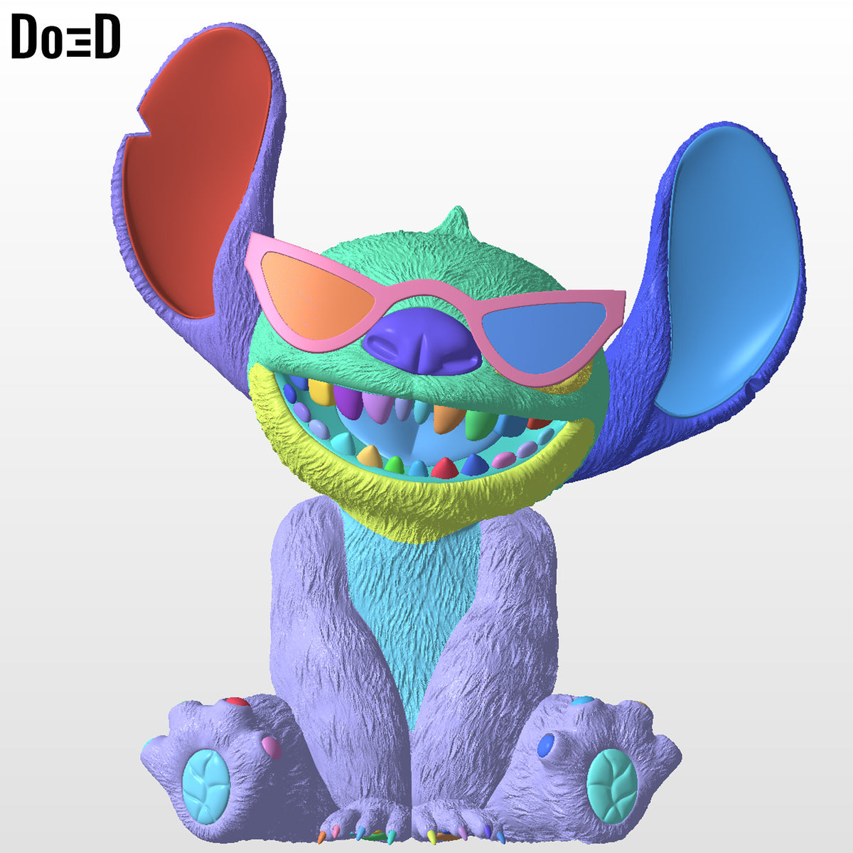 Stitch Life-Size 1:1 Scale Sitting Statue Modular, Swappable 3D Print File #SS73