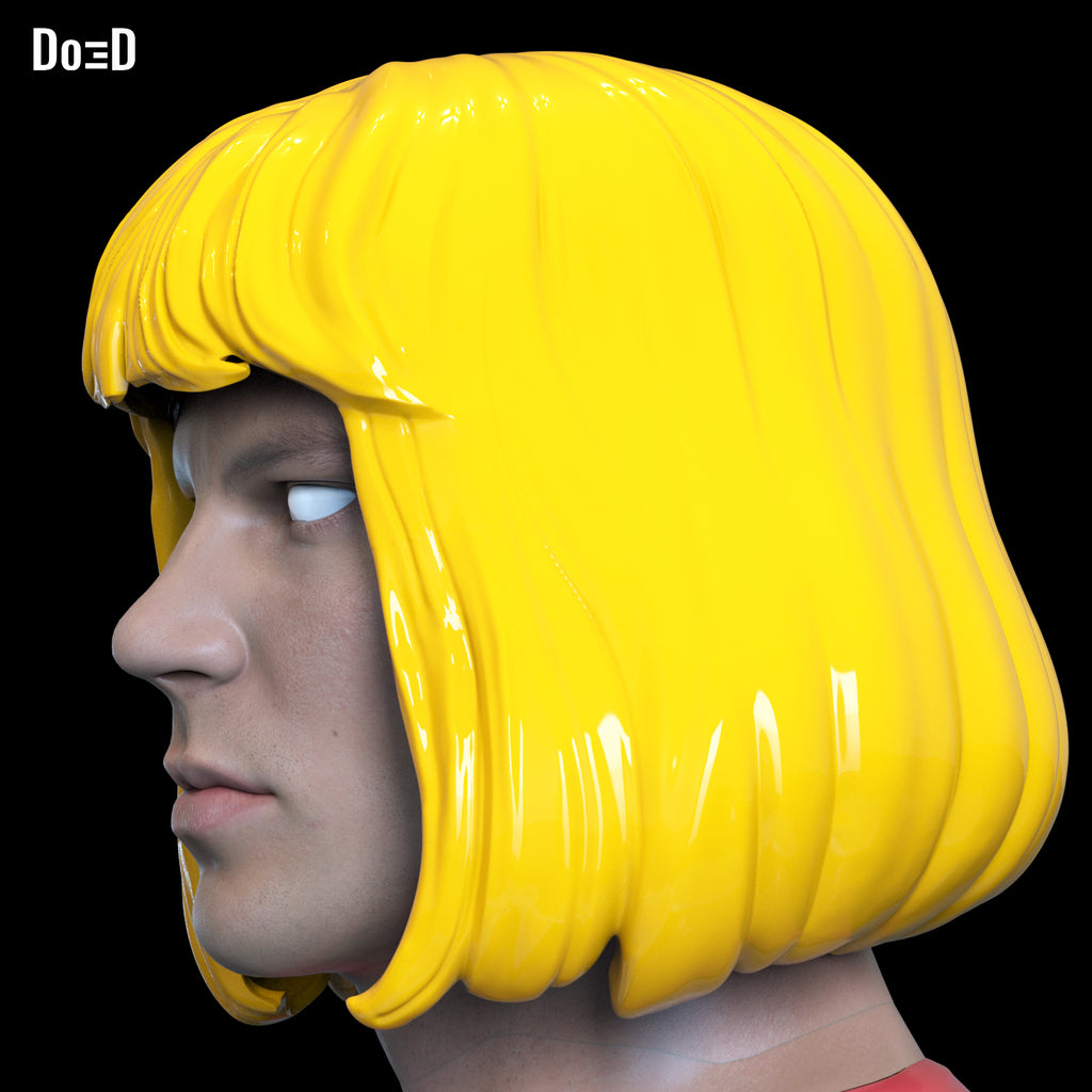 He-Man Meme Hair Wig Masters of the Universe MOTU 3D Printable Model STL #HH414