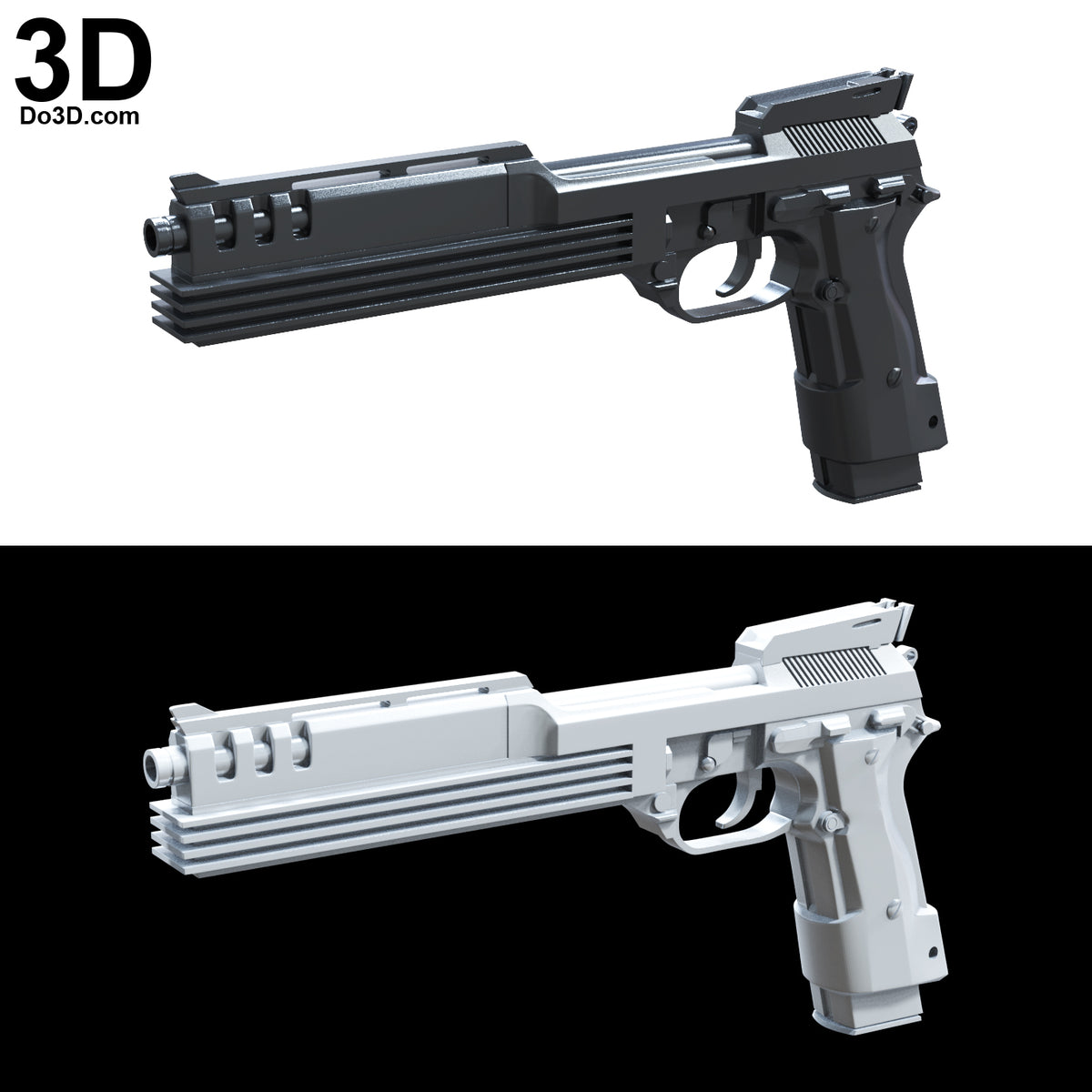 Auto 9 A9 Beretta 93R machine pistol Robocop Gun | 3D Model Project #3304