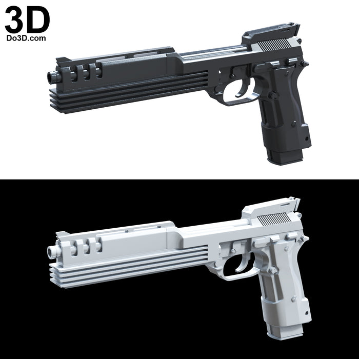 Auto 9 A9 Beretta 93R machine pistol Robocop Gun | 3D Model Project #3304
