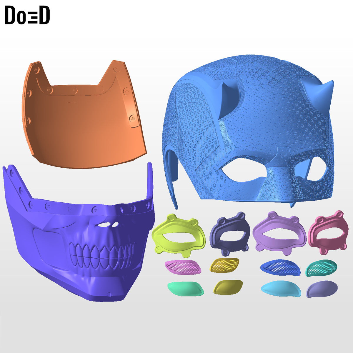 DeathDevil Daredevil Black Helmet Skull | 3D Printable Model Print File STL #DD3