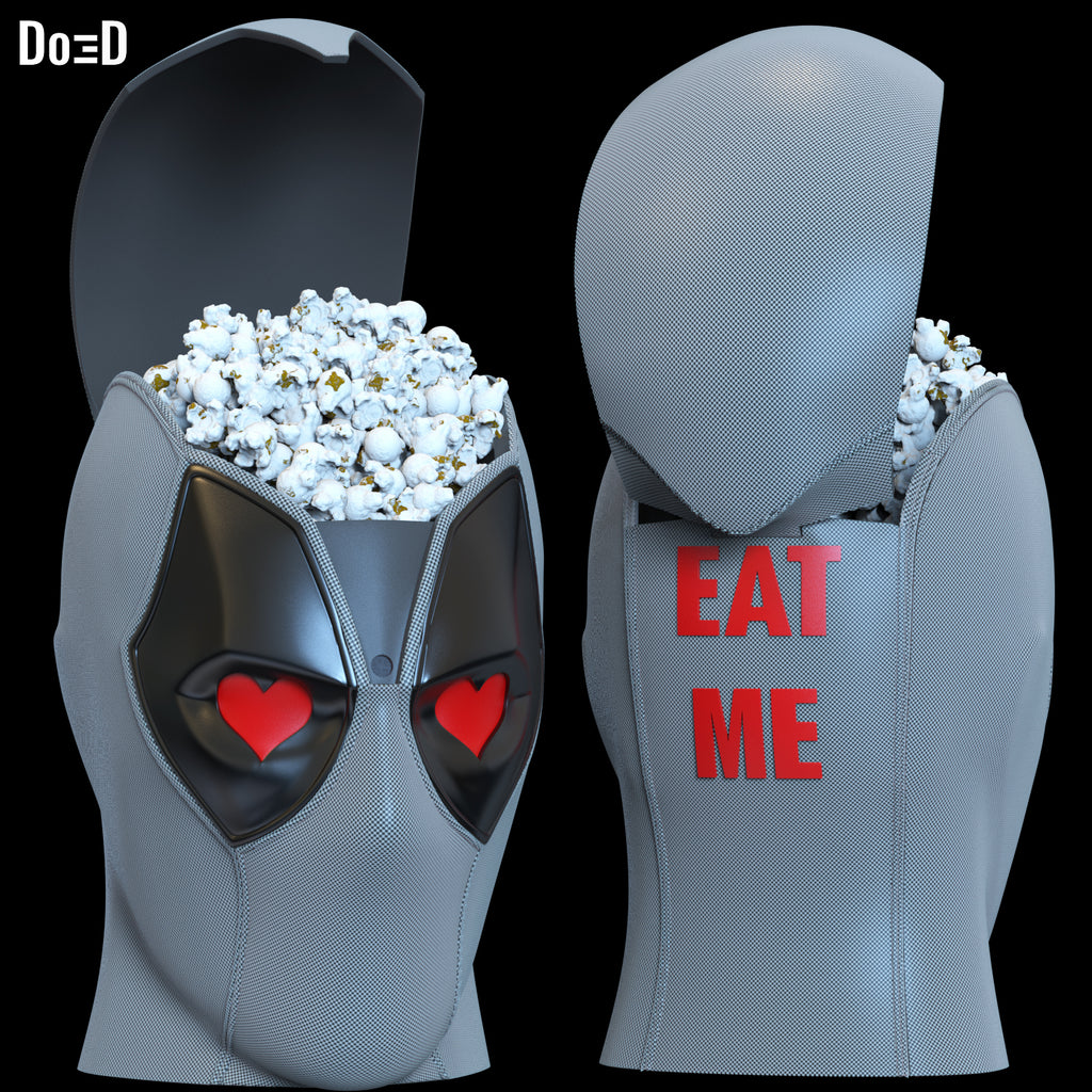 Deadpool Popcorn Bucket / Container 3D Printable Model File STL #PB95