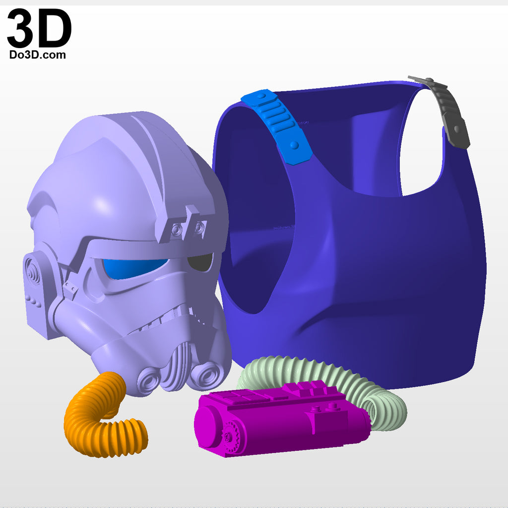 Tie Fighter Pilot Classic Star Wars Armor with Helmet | 3D Model Project #5207