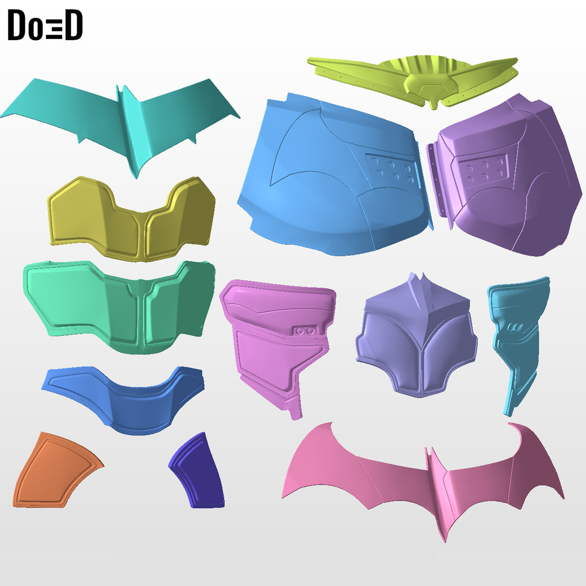 Red Hood & Batman Arkham Knight  2 in 1 Chest Torso Abs Armors 3D Model #3100