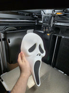 Wearable Ghostface Inspired Mask – 3D Printed – Mesh Eyes & Nose