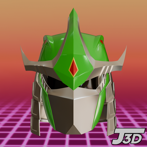Green Shredder Ranger Helmet - 3D Printable Model