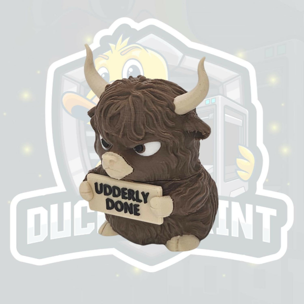 Highland Cow Desk Buddy “Udderly Done”